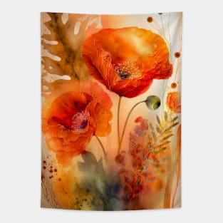 Poppies Watercolor Tapestry