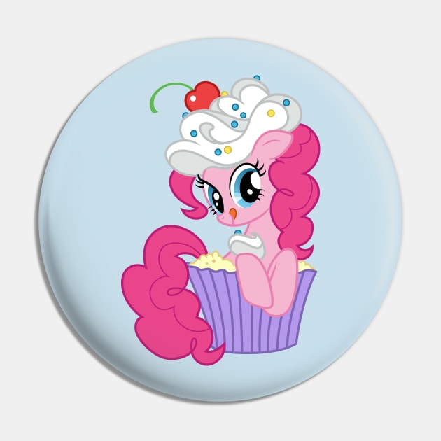 Pinkie Pie in a cupcake Pin by CloudyGlow