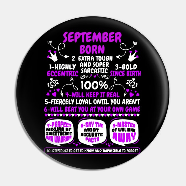 September Born Pin by MCALTees