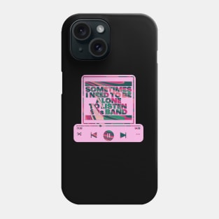 80s band listen alone art pink liquify Phone Case