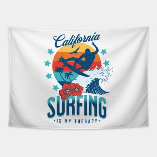 Surfing is my Therapy - Vintage Surf Tapestry