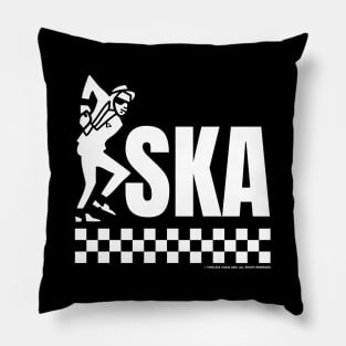 Ska Dancing Rude Boy Design White Print Pillow