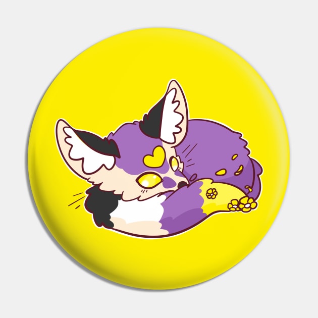 Enby Pride Fennec Fox Pin by BubblegumGoat