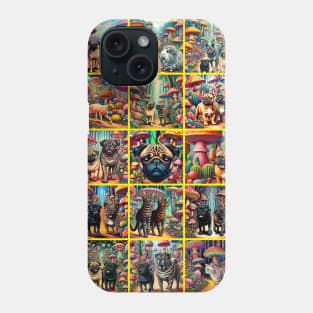 Psychedelic Pugs and Friends Phone Case