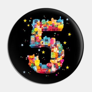 5Th Birthday Building Blocks Pin