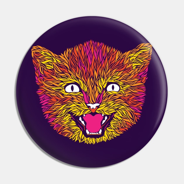 Fire Kitten Pin by polliadesign