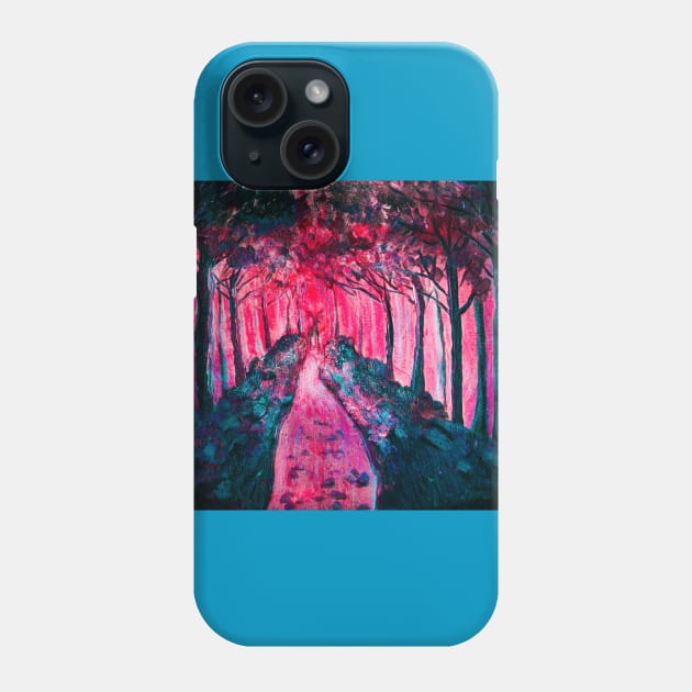 Hot Pink Path Phone Case by teenamarie23art