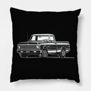 Chevy c 10 72's black edition Pillow
