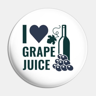 I Love Grape Juice Pin