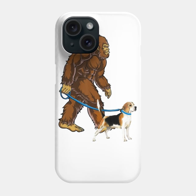 Funny Bigfoot Sasquatch Walking Beagle Phone Case by JameMalbie