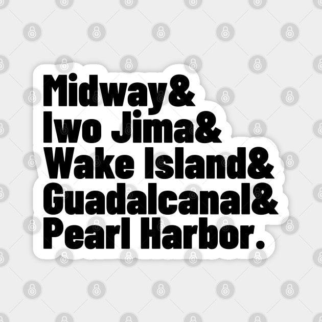 WWII Pacific Ocean Battles Midway Pearl Harbor Iwo Jima Wake Island Magnet by Yesteeyear