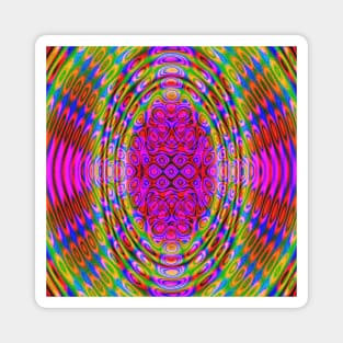 Oval Abstract Psychedelic Pattern Magnet