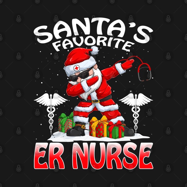 Santas Favorite Er Nurse Christmas T Shirt by intelus