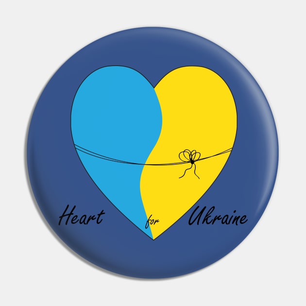 Heart for Ukraine Pin by grafart