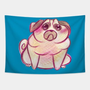 Fat Puppy-eyed Pug Tapestry