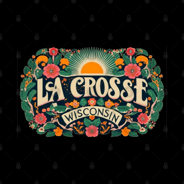 La Crosse Wisconsin Vintage Rosemaling Type Design by BlueLine Design