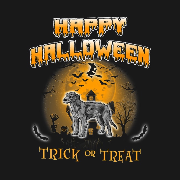 Irish Wolfhound Dog Happy Halloween by AlexWu