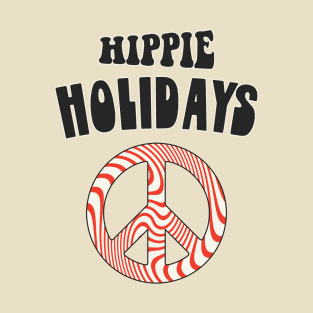 HIPPIE HOLIDAYS \\ PEACE SYMBOL CANDY CANE T-Shirt