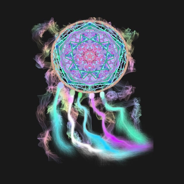 Colorful Native American Mandala Dream catcher art by starchildsdesigns