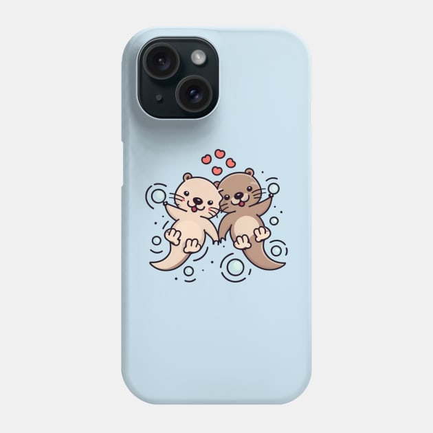 Significant Otters Otters Holding Hands Phone Case by Clouth Clothing 