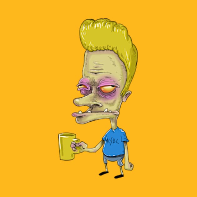 Beavis Before Coffee by idrawcartoons