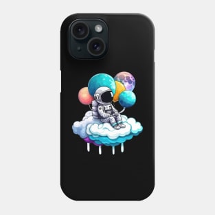 Astronaut Holding Planet Balloons Phone Case