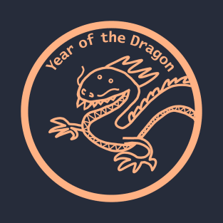 Year of the Dragon Portrait Peach Fuzz T-Shirt