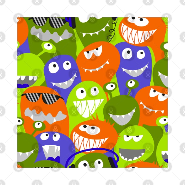 monster fun - green, orange, violet by kobyakov