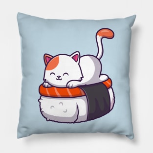 Cute Cat Sushi Salmon (2) Pillow