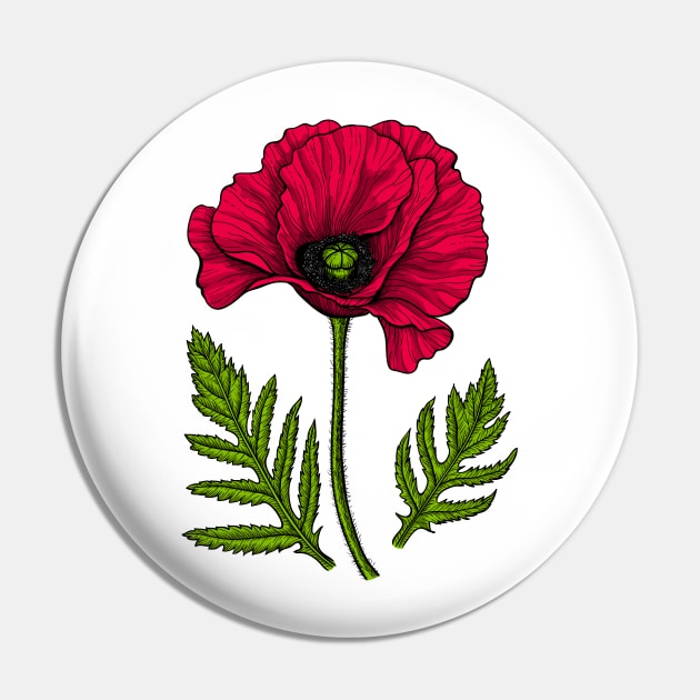 Red poppy Pin by katerinamk