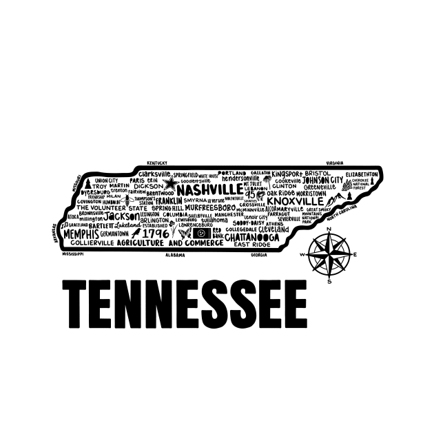 Tennessee Map by fiberandgloss