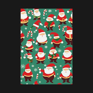 Christmas Seamless Pattern, Santa and Christmas Gnomes #5 T-Shirt