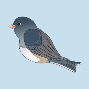 Cute Dark Eyed Junco Graphic Bird T-Shirt