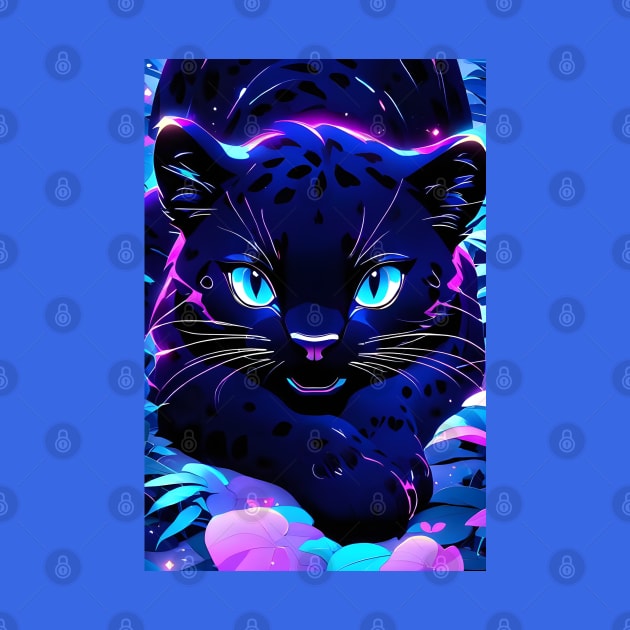 Cute Kawaii black panther art by Spaceboyishere