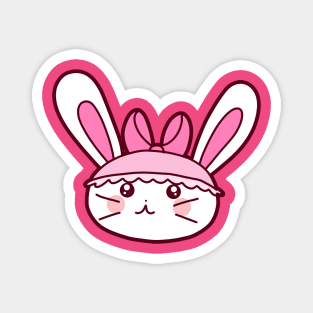 Pink Girly Bunny Magnet