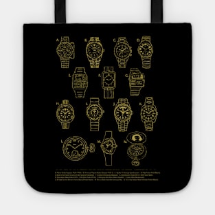 Famous Movie Watch Quiz (Classics, Blockbuster Props - Monochrome Gold) Tote