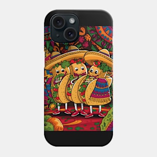 Mexican tacos folk art Phone Case