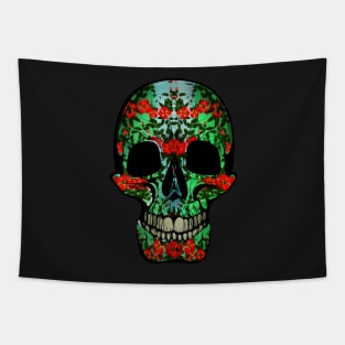 Floral Skull Tapestry