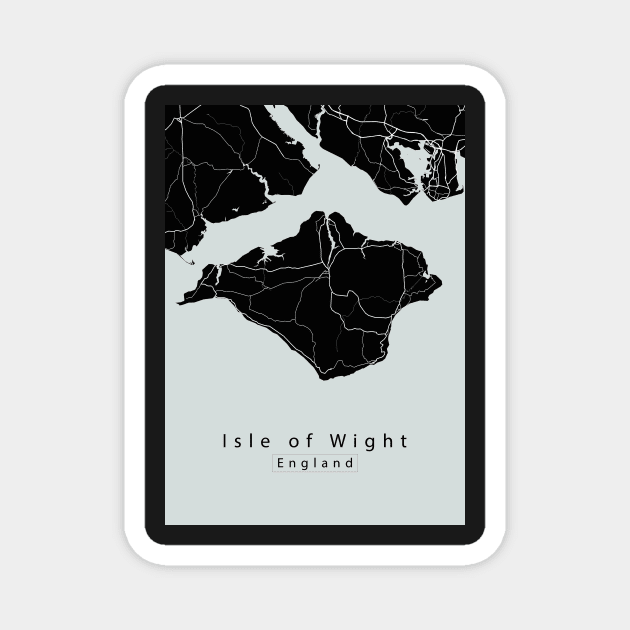 Isle of Wight England Island Map dark Magnet by Robin-Niemczyk