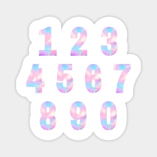 Pastel Galaxy Numbers Magnet