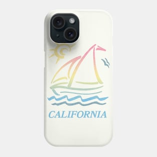 80s Vintage Style / California Aesthetic Sailboat Faded Design Phone Case