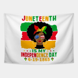 Independence Day Afro Melanin Natural Hair Juneteenth Tapestry