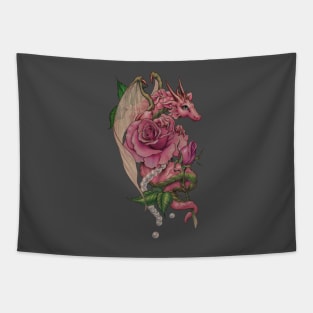 Pink Rose Dragon (June) Tapestry