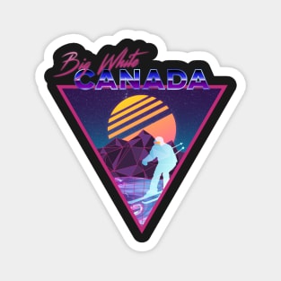 Retro Vaporwave Ski Mountain | Big White Canada | Shirts, Stickers, and More! Magnet