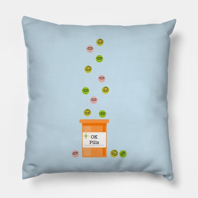 OK Pills Pillow by KirstyFinnigan