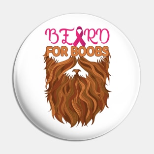 Beard For Boobs' Cool Breast Cancer Gift Pin