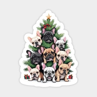 French Bulldog Christmas tree, french bulldog lovers gifts and Merry Christmas Magnet