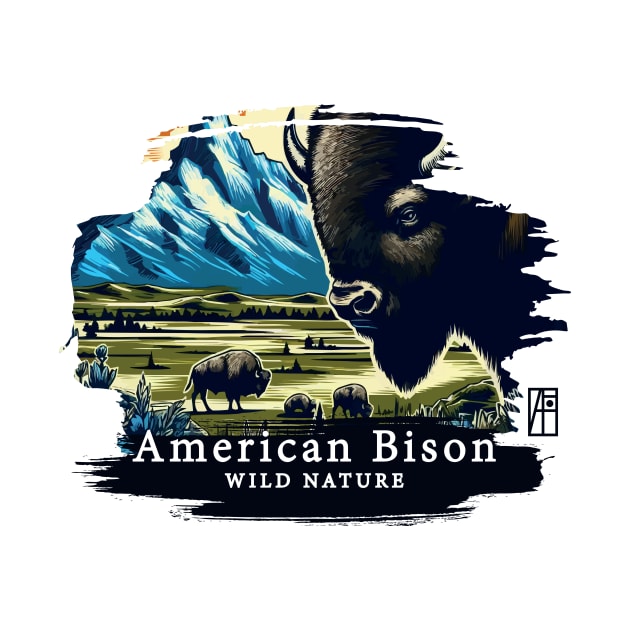 American Bison - WILD NATURE - BISON -4 by ArtProjectShop