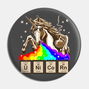 Chemistry unicorn pukes rainbow Pin