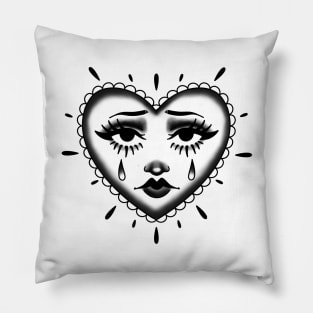 Crying Heart Lady Pillow